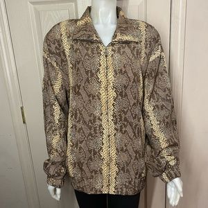 A.D.S. American Designer Style San Francisco Faux Snakeskin Print Zip Jacket